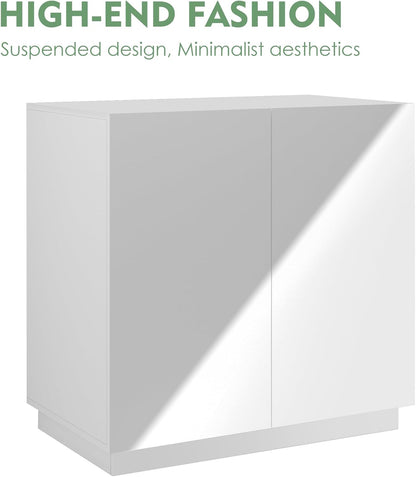 Amunrbrek Large/Tall Cat Litter Box Enclosure & Hidden Storage Sideboard Cabinet – XL Side Entry Furniture