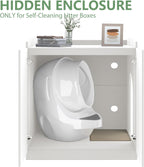 Litter Robot Enclosure with Cat Scratch Mat for Litter Robot 3/4 - Fits Most Self-Cleaning Litter Boxes (White)