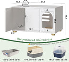 Cat Litter Box Enclosure Furniture, Modern Stackable Litter Box Cabinet with Cat Scratch Mat, Side Table (White)