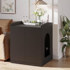 Litter Robot Enclosure with Cat Scratch Mat for Litter Robot 3/4 - Fits Most Self-Cleaning Litter Boxes (Black)