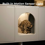 Amunrbrek Double Litter Box Enclosure Cabinet –  with Motion Light & Cat Door