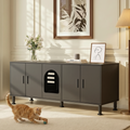 Amunrbrek Double Litter Box Enclosure  with Motion Light & Cat Door
