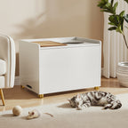 Amunrbrek Modern Cat Litter Box Enclosure Cabinet with Scratch Mat
