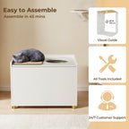 Amunrbrek Modern Cat Litter Box Enclosure Cabinet with Scratch Mat