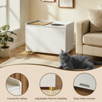 Amunrbrek Modern Cat Litter Box Enclosure Cabinet with Scratch Mat