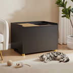 Amunrbrek Modern Cat Litter Box Enclosure Cabinet with Scratch Mat