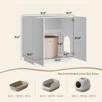 Amunrbrek Large/Tall Cat Litter Box Enclosure & Hidden Storage Sideboard Cabinet