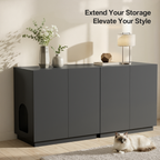 Amunrbrek Large/Tall Cat Litter Box Enclosure & Hidden Storage Sideboard Cabinet