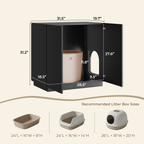 Amunrbrek Large/Tall Cat Litter Box Enclosure & Hidden Storage Sideboard Cabinet