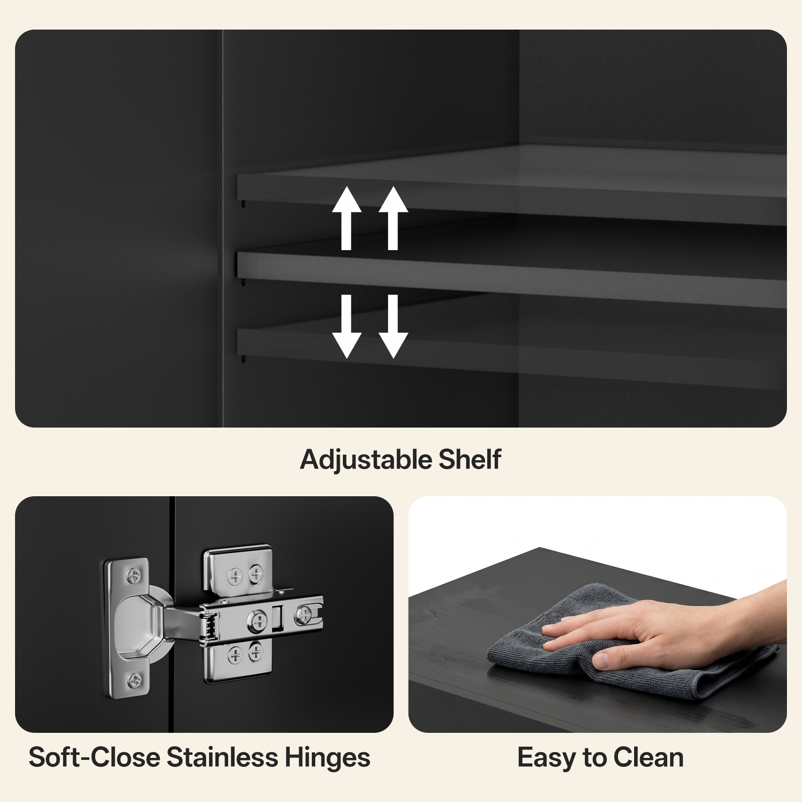 Amunrbrek Large/Tall Cat Litter Box Enclosure & Hidden Storage Sideboard Cabinet