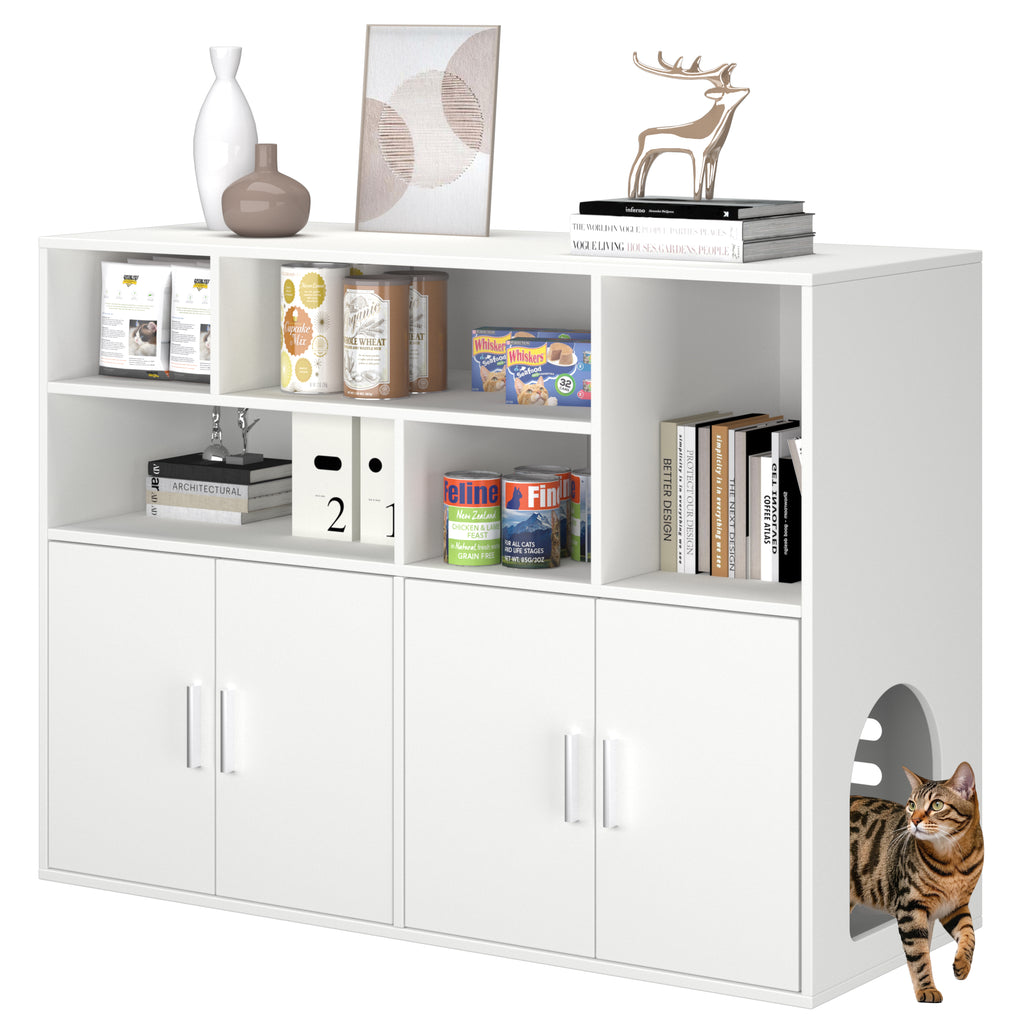 Amunrbrek Double Litter Box Enclosure with Large Storage Space