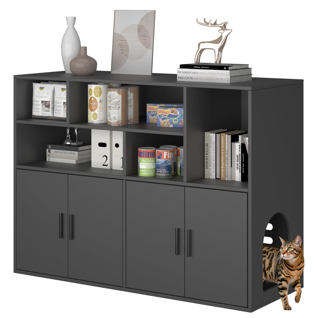 Amunrbrek Double Litter Box Enclosure with Large Storage Space