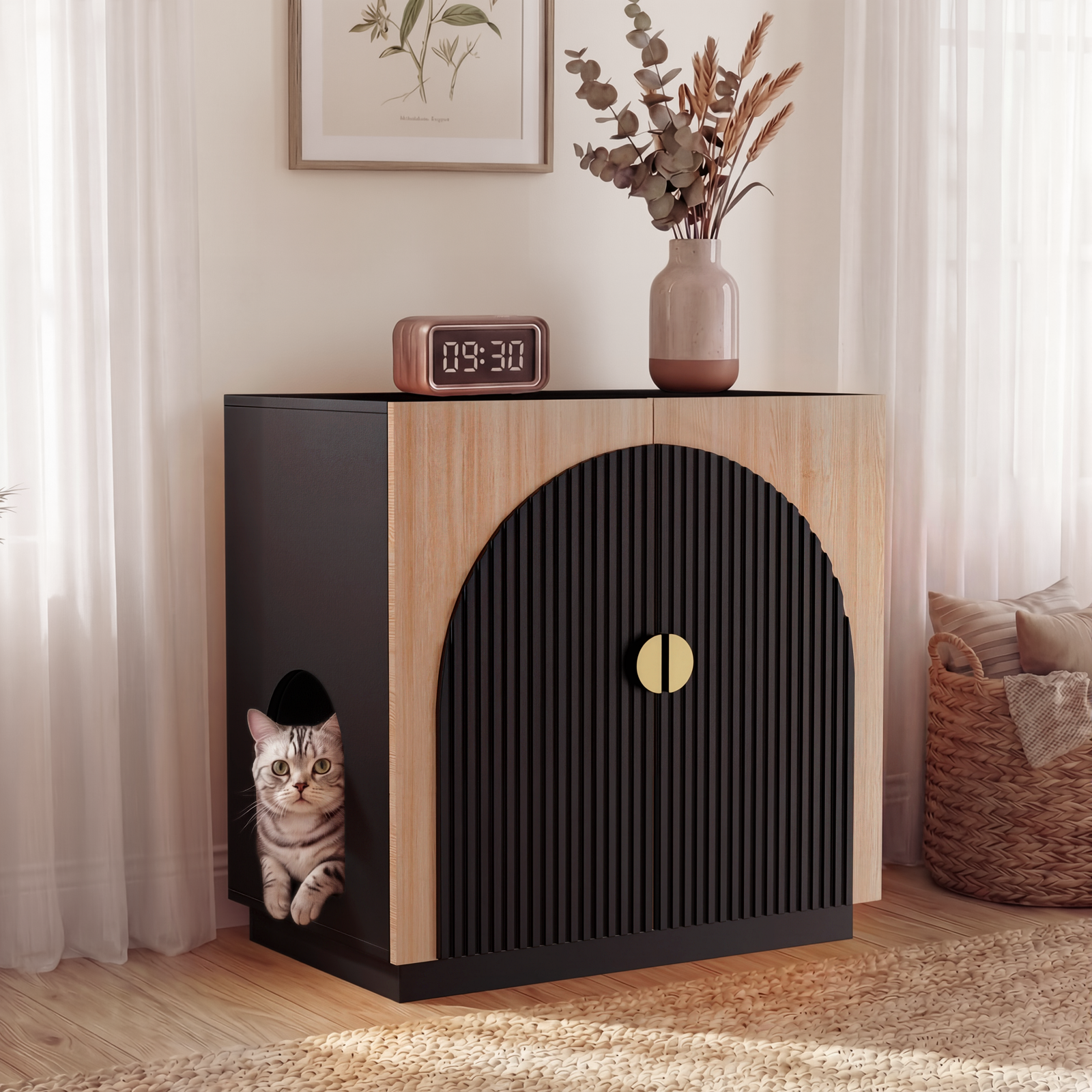Amunrbrek Large Litter Box Enclosure with Storage