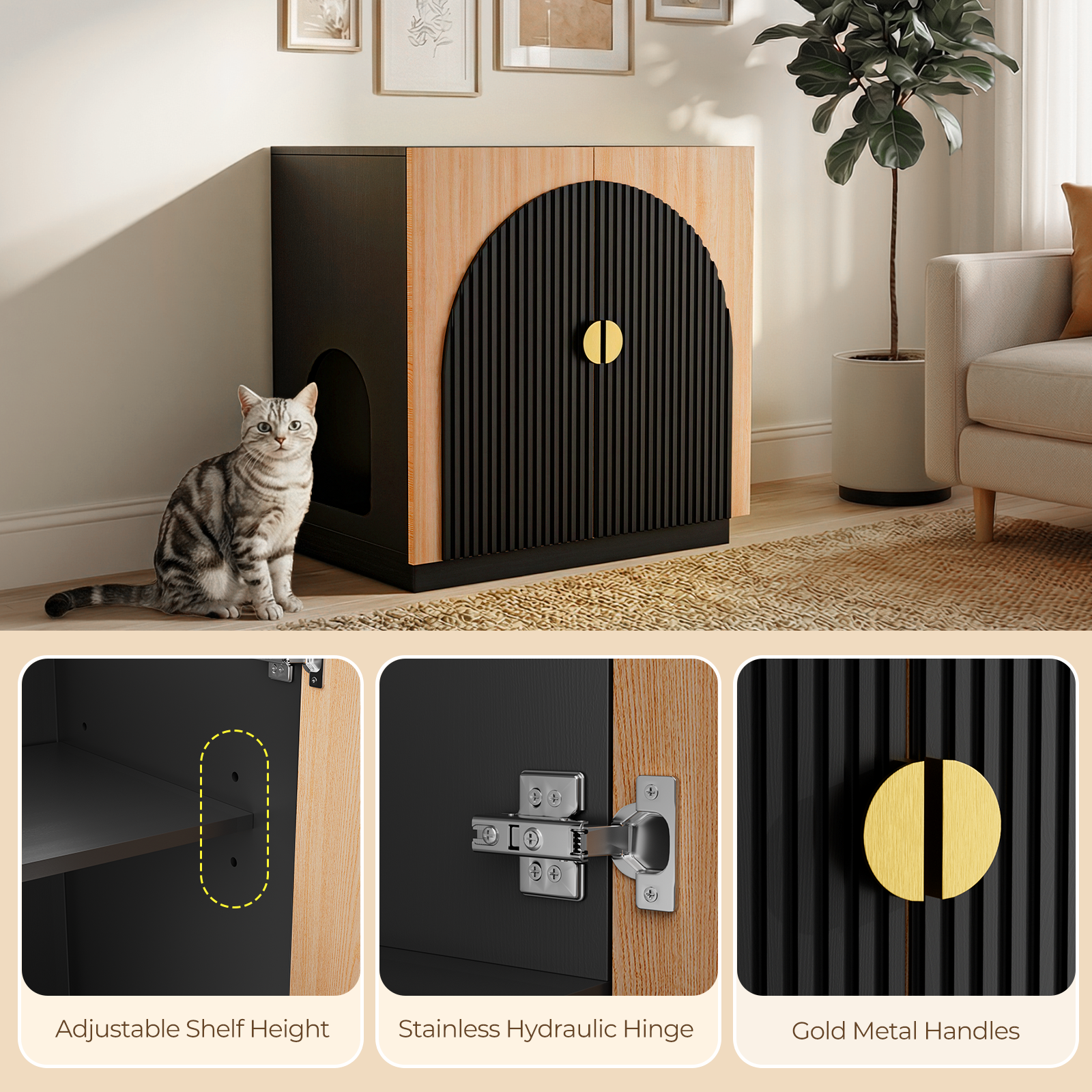 Amunrbrek Large Litter Box Enclosure with Storage