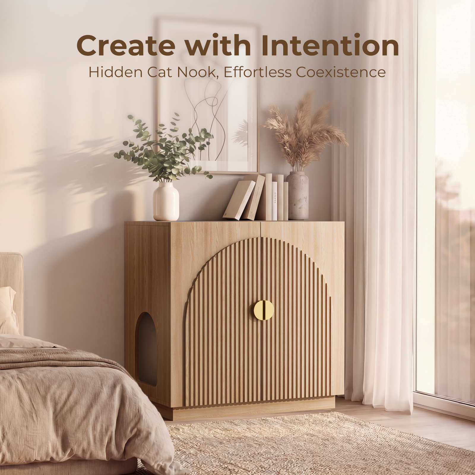 Amunrbrek Large Litter Box Enclosure with Storage