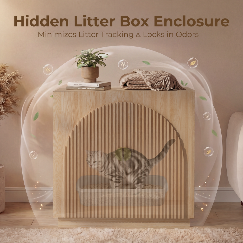 Amunrbrek Large Litter Box Enclosure with Storage