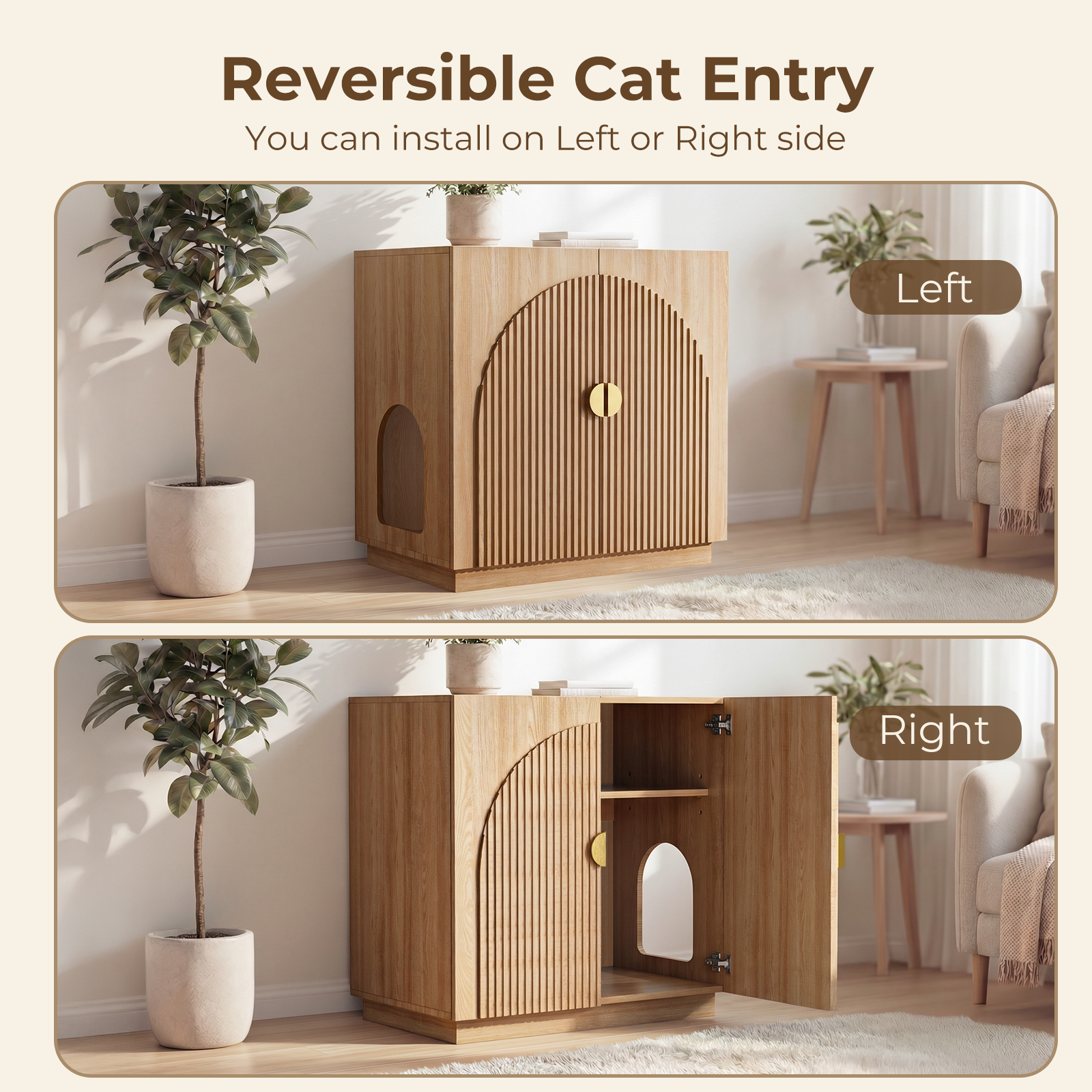 Amunrbrek Large Litter Box Enclosure with Storage
