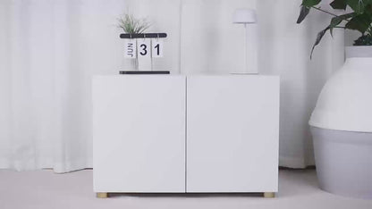 Amunrbrek Small Modern Cat Litter Box Enclosure Cabinet – Hidden/Side-Entry Furniture